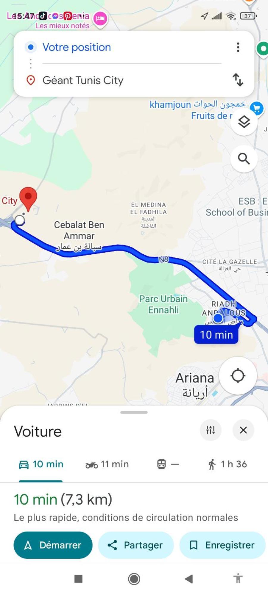 Etage De Villa Avec Jardin, Pres De L'Aireport Et Parking Prive Ariana Eksteriør billede